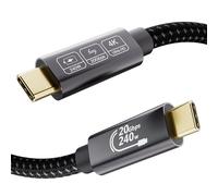 USB C Cable 2 m, USB C 3.2 240W PD3.1, Data Transfer Cable 20Gbps USB C to USB C Video Cable 4K@144Hz 5K@60Hz for Thunderbolt 3/4, iPhone16, iPhone15, Switch, VR, MacBook, Display USB C, SSD