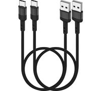 USB C Cable (2 Pack) 50cm Short Type C Cable Braided Data Sync Fast Charge 3A Compatible with Samsung Galaxy S22 S22+ S21 S20 S10 Plus S9 Ultra