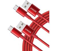 USB C Cable, 2 Pack USB-A to USB-C Charging Cable, 331 USB C to USB 2.0 Dual Braided Nylon Type C Charging Cable for iPhone 16/16 Plus/Pro/16 ProMax Samsung Galaxy S10+, LG V30(6ft, Red)