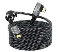 USB C Cable 3 m, USB 3.2 20Gbps 240W USB C Cable Fast Charging, Video Transmission 4K@144Hz USB C Cable USB C to USB C Angled Cable for Smartphone, Mobiles, Monitors, Laptop, USB C Cable 3 m
