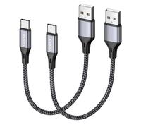 Usb C Cable [30 Cm/Pack Of 2], Usb C Charger Cable Fast Charge 3a Usb Type C Nylon Braided Cable For Samsung Galaxy S22 S21 S20 S10 S9 S8 A51 A50 A20e, Huawei P40 P30, Redmi Note-Grey