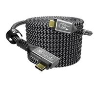 USB C Cable 5 m, USB 3.2 20Gbps 240W USB C Cable Fast Charging, Video Transmission 4K@144Hz USB C to USB C Cable Angled USB C Cable for Smartphone, Mobiles, Monitors, Laptop, VR, USB C Cable 5