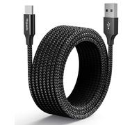 USB C Cable 5M, Long USB C to USB Cable 3A Fast Charging Nylon Charger Type C Cable for Samsung Galaxy S21 S20 S10 S9 S8 Note 10 9, Laptops, Tablets, Switch (Black)