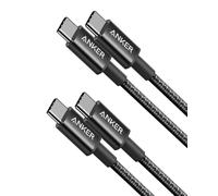 USB C Cable, 60W Pack of 2 USB C to USB C 2.0 Cable in Nylon, for iPhone 16/16 Pro/16 Plus/15/16 ProMax, iPad Air/Mini/Pro/ 2024, MacBook Pro 2024, Samsung Galaxy S23, Switch (1m, Black)