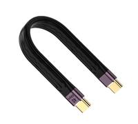 USB C Cable Court À Plat De 100 W - 40 Gbit/S 4K UHD Video Data transfertt, Fast Charge PD, USB C A USB C FPC 3.1 GEN 2, Adaptateur De Chargeur USB -C Compatible (5,4 Pouces, Noir)