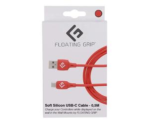 USB-C Cable covered in Red soft silicon by FLOATING GRIP (0,5M) (Electronic Games)