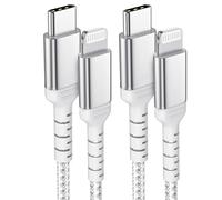 Usb C Cable Iphone 1m,Usb C To Lightning Cable Nylon Braided Fast Charging Type C Lightning Lead With Apple Iphone 14 13 12 11 Pro Max Xs Xr X 8 7 6 Plus Se (Silver)