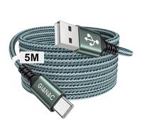 Usb C Cable Long [5m] Usb C Cable Fast Charge 3.1a Charger C Nylon Braided C Connector Sync For Iphone 16/15/15 Pro Max, Galaxy S24/S23/S22/S21/S10,A21,Huawei P40 P30 P20, Redmi Smartphone