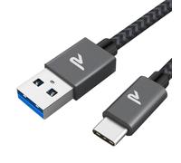 USB C Cable, Quick Charge 3A USB3.0&QC3.0, USB C Charger Cable Nylon Braided for iPhone 16/15, SamsungS22/S21/S20/S10, Xiaomi, Sony Grey/1 m