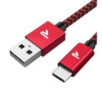 USB C Cable, USB Type C Cable Quick Charge 3A QC 3.0, USB C USB 2.0 Charger Cable Nylon Braided for Samsung Galaxy S21/S20/S10/S9/S8, Huawei P30/P20, Xiaomi ¿ Red, 1 m