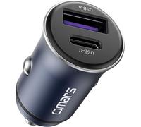 USB C Car Charger 35W + USB A 18W - 5A Quick Charge with Pull Ring for iPhone 12 Pro Max Mini, Samsung S21, Huawei, LG, iPad, Airpods