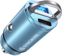 Usb C Car Charger ¿ [Pd 45w & Qc 45w] All Metal Mini Usb Cigarette Lighter Socket Fast Charger For Iphone 15 14 13 12 11 Pro Max Xr X, Google Pixel 7/6 Pro, Samsung Galaxy S23/S22/S21, Blue