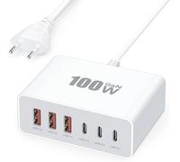Usb C Charger, 100w 6 Ports Usb C Plug, Fast Phone Charger, Multi-Socket Type C Power Adapter For Phone 16 15 14 13 12 11 Pro Max X Xs Xr 8 7 6s Plus Mini Se, Samsung Galaxy, 1-Pieces-White