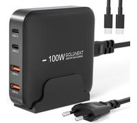 USB C Charger 100W GaN Fast Charger 4 Ports PD PPS Multiple Socket Compatible with MacBook Pro/Air,Lenovo/HP/Dell,iPhone 16/15/14 Plus Max,iPad,Galaxy S24/S23 Ultra,Steam Deck