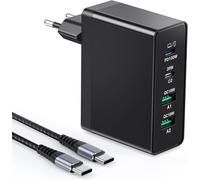 USB C Charger 140W GaN, 4 USB Ports Fast Charging Station 100W Multiple USB C Power Adapter Compatible with MacBook Pro/Air/iPhone 15/16/Samsung/Tablet/Computer