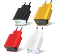 Usb C Charger 20w Usb C Socket Fast Charger 2 Door Pd&qc3.0 Usb C Mains Adapter For Iphone 14 Pro Max/14 Plus/13/12, Galaxy S23/S22 (4 Colours 4 Pack)