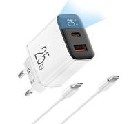 Usb C Charger 25w - Power Display 2 Ports Super Fast Wall Charger Usb C Cable 2m For Iphone 16/15, For Samsang Galaxy, Pad, Pixei, Etc