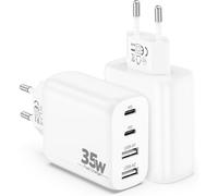 Usb C Charger, 4 Ports Multiple Charger With Usb C And Usb A, 35W Fast Charger Pd+Qc Power Usb Adapter For Iphone 16/15, Ipad, Mac Pro, Samsung, Google Pixel 9/8/7 & Tablets (2 Pieces)