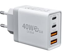 Usb C Charger, 40w 4 Port Usbc Plug Fast Charger, Multiple Sector Pd+Qc Type C Adapter For Iphone 16 15 14 13 12 11 Pro Max X Xs Xr 8 7 6s Plus Se, Ipad, Samsung Galaxy S24 S23 A55 A15