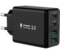 Usb C Charger, 40w Fast Charging, Multiple Usb Sockets 4 Ports Usb Adapter Compatible With Iphone 8-15 Series/Samsung S23 Ultra/Google/Xiaomi/Lg/Huawei/Oppo