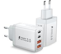 Usb C Charger 40w Fast Multiport Power Adapter With 4 Ports Usb Socket Compatible With Iphone, Samsung Galaxy, Ipad Pro/Air, Android Phones, Compact, Lightweight And Secure Charger