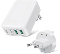 Usb C Charger, 40w Flat Multi Fast Usb Charger, 4 Port Multi Usb Power Supply, Compatible With Iphone 13/14/15/16 Pro Max, Sam-Sung Galaxy S24/S23/S22, Eu, Us Travel Charger