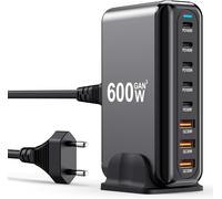 USB C Charger Block 600W 8 Port GaN Fast Charging Station Hub for Laptop, iPad, iPhone 16 Pro Max Fast Charger Pixel Dell MacBook Pro/Air Galaxy S25 Steam Deck USB C Charger Adapter for Android