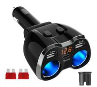 USB C Chargeur Allume Cigare USB Type C Chargeur de Voiture, 120W 5.4A Voiture Adaptateur d'alimentation Double USB pour Iphone, Ipad, Android, Samsung, GPS, Caméra Et Bien Plus Encore