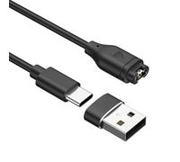USB C Chargeur Cable pour Garmin Vivoactive 5/Vivoactive 4/Vivoactive 3/Venu/Venu 2s/Venu 3s/Venu 3/Forerunner 255/Forerunner 55/Forerunner 245 Music,Instinct avec Adaptateur Type-C vers USB-A (100cm)