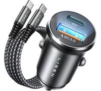 Usb C Cigarette Lighter, Fast Charger 54w+60w C-C Cable, Usb C Car Charger, 12v Cigarette Lighter Socket, Ideal Car Adapter With Iphone 16 15 Pro Max Galaxy S24 S25 Pixel Android
