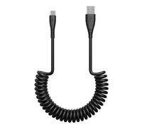 USB C Coiled Cable, [0.5M-1.5M] USB A to USB C Cable Safe and Convenient, Quick Charge for Samsung Galaxy S24 S23 S22 S21 S20 A16 A15 A55, Xiaomi, Huawei, Google Pixel