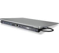 Usb-C Docking Station (11-En-1) Pour 2 Écrans (1X Hdmi,1X Minidp,1X Vga),4K 30Hz,Hub Usb 3.0 Triple,Alimentation 60W,Ethernet Gigabit,Lecteur De Cartes,Modèle Ib-Dk2102-C