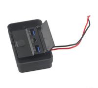 USB-C & Dual USB 3.0 Prise de charge avec PD 30 W + pour QC3.0, prise de charge de voiture en aluminium pour camping-car, bateau, camion, panneau de chargeur rapide noir (lumière bleue)