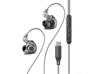 USB C Earbuds pour hifi IEM Detachable Cord Noise Isolating USB(Black)