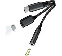 Usb C Earphone Adapter For Iphone 15 (2 In 1) Type-C Charger Cable 3.5 Mm Jack Audio Car Headphone Aux Accessory Earphone Extension Cord For Apple 15 Pro Max Plus Ipad Pro Air Mini For Samsung