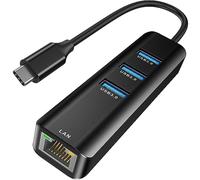 USB-C Ethernet 4 en 1, ABLEWE Hub USB C vers USB 3.0 Aluminium Hub Type-c avec Port Ethernet, 3 Ports Hub pour MacBook/MacBook Pro 2019/2018/2017, Chromebook, Linux et Autres appareils