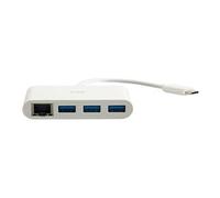C2G USB C Ethernet and 3 Port USB Hub White - Hub - 3 Ports - Adaptateur réseau - USB-C - Gigabit Ethernet x 1 + USB 3.0 x 3 - blanc