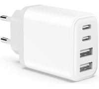 Usb C Fast Charger, 40w 4-Port Usb Socket Multi Mains Replacement For Iphone 16 15 14 13 12 11 Pro Max Se 2020 Xs Xr X 8 Plus, Pad, Galaxy, Fast Wall Charger Mains Power Supply Adapter