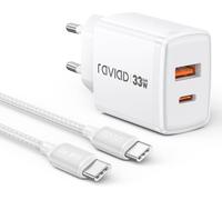 Usb C Fast Charger With Gan Tech, 33w 2 Port Usbc Plug Fast Charger Iphone With 2m Usb C Cable For Iphone 16 15 Pro Max, Samsung Galaxy S25 S24 S23 Ultra, Ipad Pro, Macbook Air
