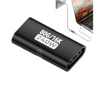 USB C Femelle - Convertisseur De Deux Cent Quarante Watts, Boîtier En D'aluminium, Interface Nickelée Avec Pont Haute Vitesse | Réducteur De Connexion Universel Pour Ordinateur De Bureau
