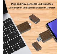 USB C Flash Drive 32GB 2 in 1 Wooden 32GB USB C USB C USB 3.0