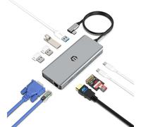 USB C Hub, 12 in 1 SUTOUG Docking Station with 4K HDMI VGA 1080P, 92W PD, 1Gbps Ethernet, USB-C 3.0 and 4 USB-A Data Ports, Type C Adapter for Surface Pro MacBook Pro Air and Windows