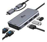 USB C Hub 2 HDMI USB Docking Station, Adaptateur USB 3.0 vers Double HDMI, 3 USB 2.0 Répartiteur HDMI Double Moniteur Compatible avec MacBook Pro/Air/M1/M2, Hub USB A Compatible avec Dell/HP