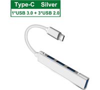 Usb C Hub 3.0 Type 3.1 4-Port Distributeur Adaptateur OTG Pour Lenovo Macbook Pro 13 15 Air Accessoires informatiques Argent Type-C3.1 Interface