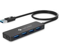 USB C Hub, 4 Ports USB 2.0 SD Data Splitter, Simple and Convenient USB Port Adapter for PS5/Mac Pro/Macbook Air/Dell XPS/Laptop PC/Flashltro Drive/Mobile HDD and More