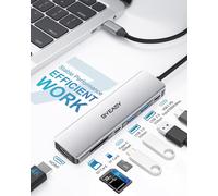 Usb C Hub,7 In 1 Usb C Splitter Avec 4K Hdmi,Lecteur De Cartes Sd/Tf,100W Power Delivery,2Ft Câble Ultra Slim Usb C Adapter Compatible Pour Ordinateur Portable Et Autres Appareils De Type C