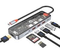 USB C Hub, 7 in 1 USB C to HDMI Adapter with HDMI 4K, PD 100W, 3 USB-A Ports, TF/SD Card Reader, USB C Docking Station for MacBook Air/Pro and Multiple Type C Devices