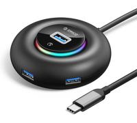 USB C Hub, Adaptador USB3.0 C de 4 Puertos avec Fuente de Foodión Adicional Para MacBook Pro 2018/2017, Chromebook, XPS, Galaxy S9 / S8 Y Más