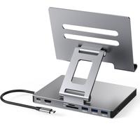 USB C Hub Stand, Adapter for iPad Pro M4 M2 M1 13 12.9 11 inch iPad Air Docking Station Foldable 4K 60Hz HDMI, PD Charging, SD/TF Card Reader, 3 USB 3.0, 3.5mm Audio, iPad Dock Accessories