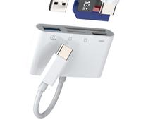 USB C HUB TF Lecteur de carte SD USB OTG Type C Chargeur 4 en 1 Station d'accueil pour Apple iPhone 15 Pro Max pour iPad Air MacBook Multiport Adaptateur Micro SD Clé USB Thunderbolt Port de charge
